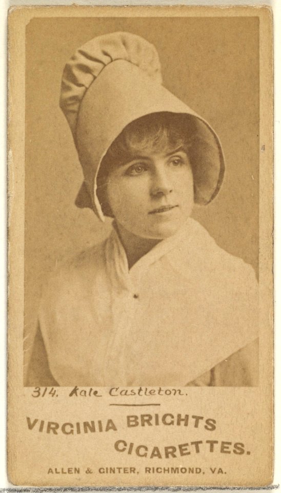 Card 314, Kate Castleton, from the Actors and Actresses series (N45, Type 1) for Virginia Brights Cigarettes MET DP829362