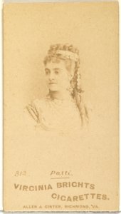 Card 312, Patti, from the Actors and Actresses series (N45, Type 1) for Virginia Brights Cigarettes MET DP829842