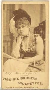 Card 427, Alice Lingard, from the Actors and Actresses series (N45, Type 1) for Virginia Brights Cigarettes MET DP829668