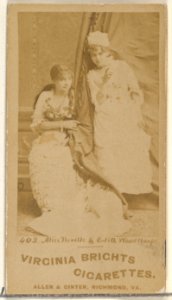 Card 402, Alice Neville and Edith Woodthorpe, from the Actors and Actresses series (N45, Type 1) for Virginia Brights Cigarettes MET DP830355