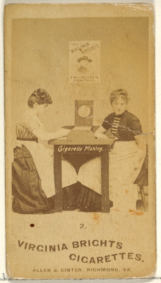Card 2, from the series, Cigarette Making Girls (N46) for Virginia Brights Cigarettes MET DP831733