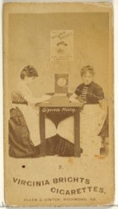 Card 2, from the series, Cigarette Making Girls (N46) for Virginia Brights Cigarettes MET DP831733