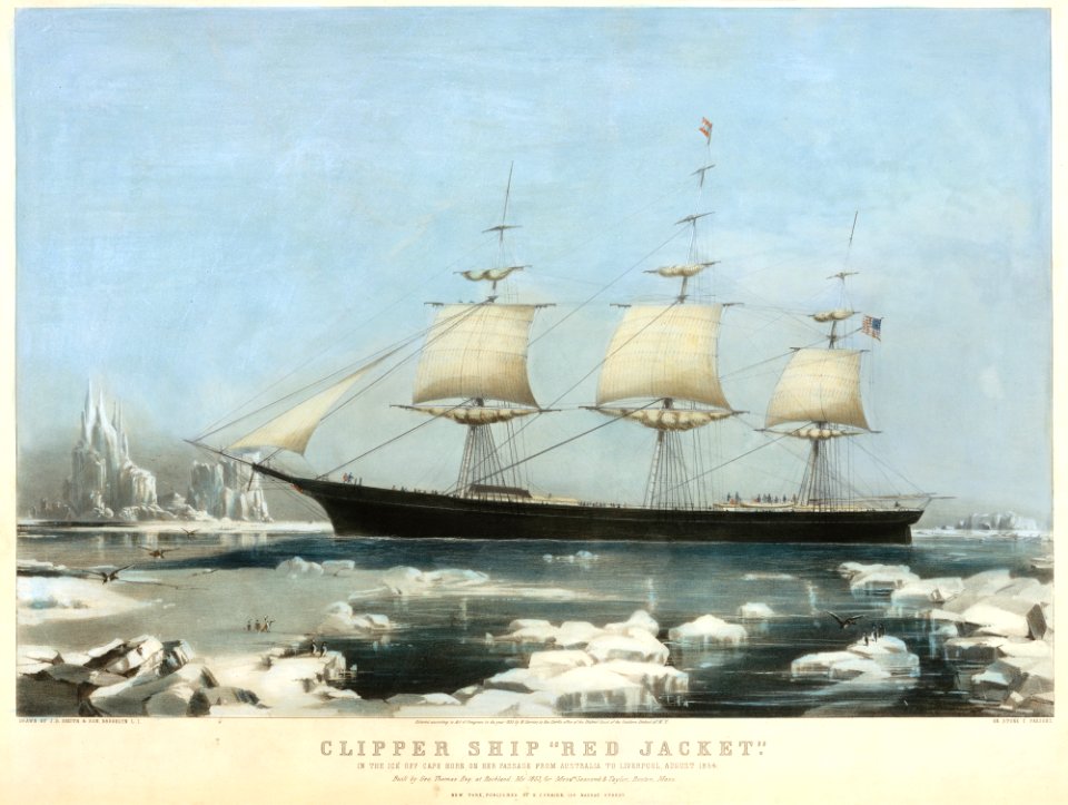 Clipper Ship "Red Jacket" – In the Ice off Cape Horn, on Her Passage from Australia, to Liverpool, August 1854 MET DT2036