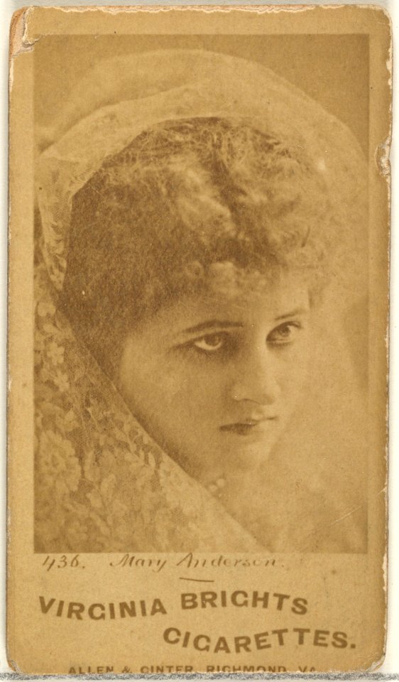 Card 436, Mary Anderson, from the Actors and Actresses series (N45, Type 1) for Virginia Brights Cigarettes MET DP828874