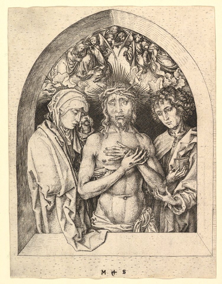 Christ as the Man of Sorrows with the Virgin and St. John MET DP819970