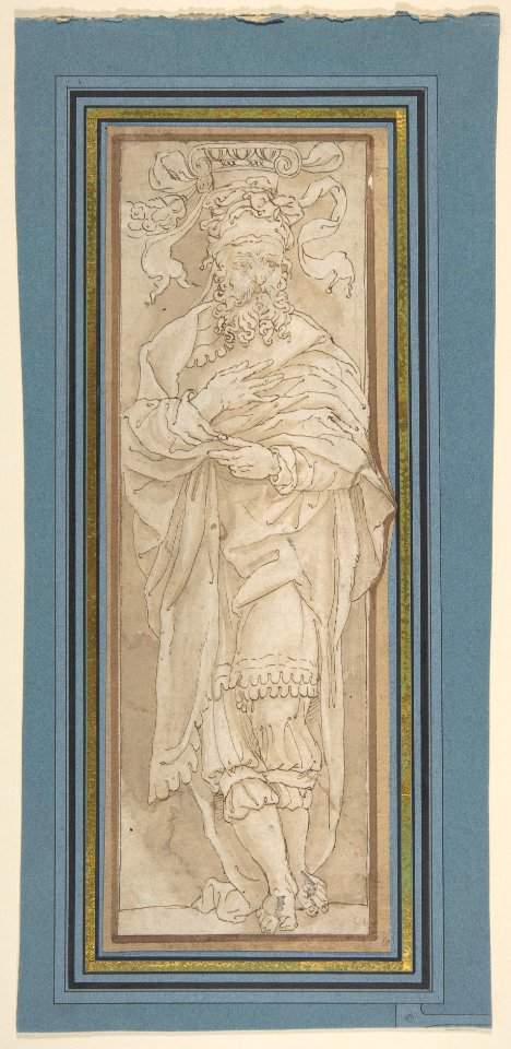 Caryatid, after Perino del Vaga drawing in Albertina MET DP811069