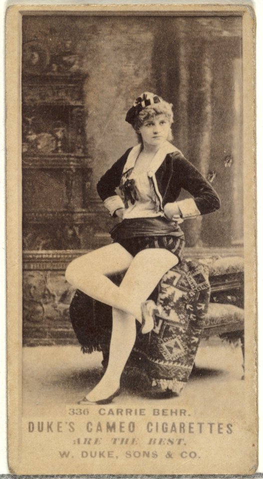 Card Number 336, Carrie Behr, from the Actors and Actresses series (N145-5) issued by Duke Sons & Co. to promote Cameo Cigarettes MET DP840041