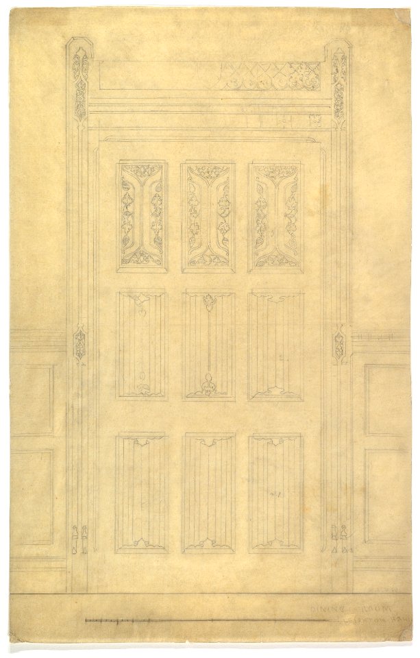 Carved Wood Door for Dining Room, Leighton Hall MET DP820886
