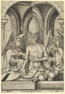 Christ as the Man of Sorrows Between Two Angels MET DP841604