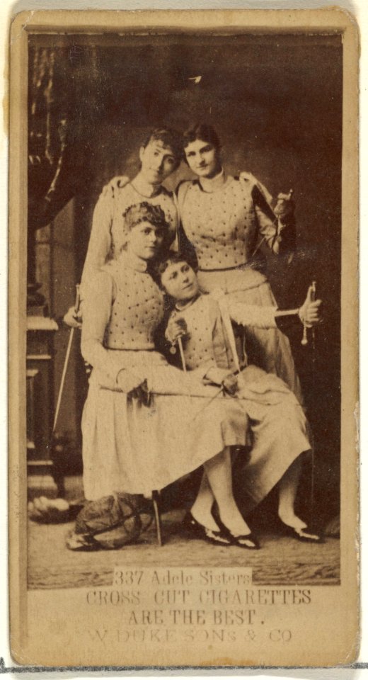 Card Number 337, Adele Sisters, from the Actors and Actresses series (N145-3) issued by Duke Sons & Co. to promote Cross Cut Cigarettes MET DP839675
