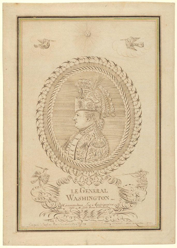 Calligraphic Profile Portrait of George Washington MET DP837446