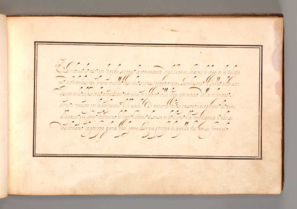 Calligraphic Excersize in Italian (Cursive Script) MET DP-12235-021