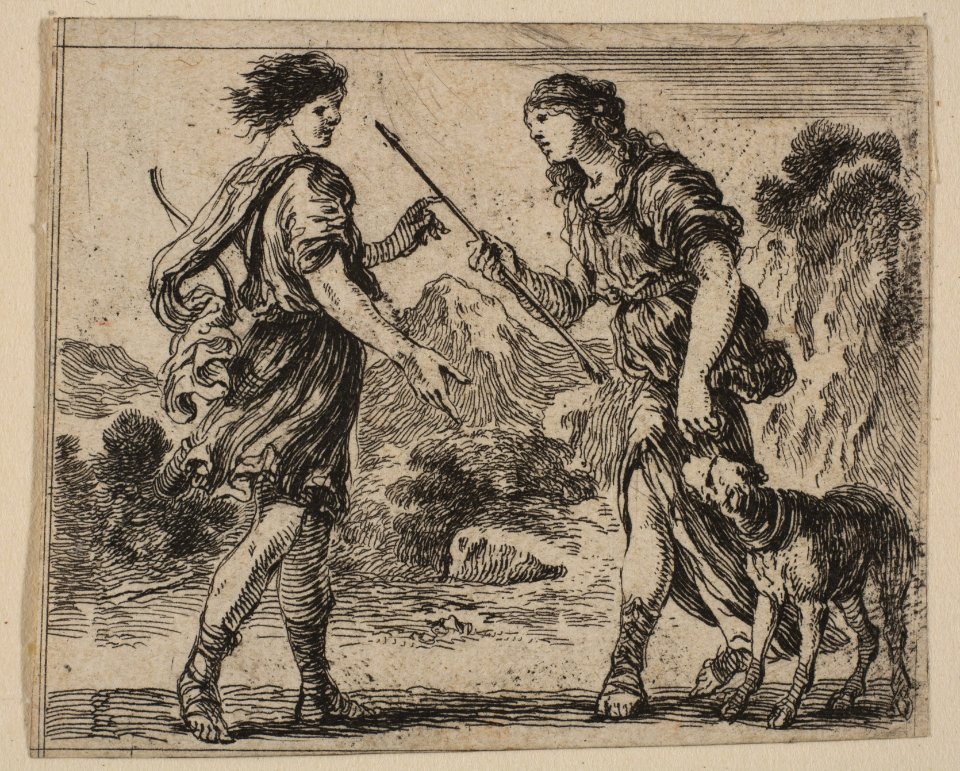 Cephalus and Procris, from 'Game of Mythology' (Jeu de la Mythologie) MET DP817681