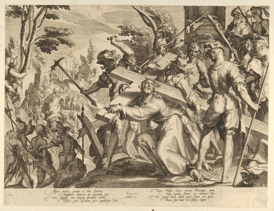 Christ Carrying the Cross, from Thronus Justitiae, tredecim pulcherrimus tabulis..., plate 4 MET DP836859