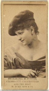 Card Number 309, Clarabel De Puyster, from the Actors and Actresses series (N145-3) issued by Duke Sons & Co. to promote Cross Cut Cigarettes MET DP839734