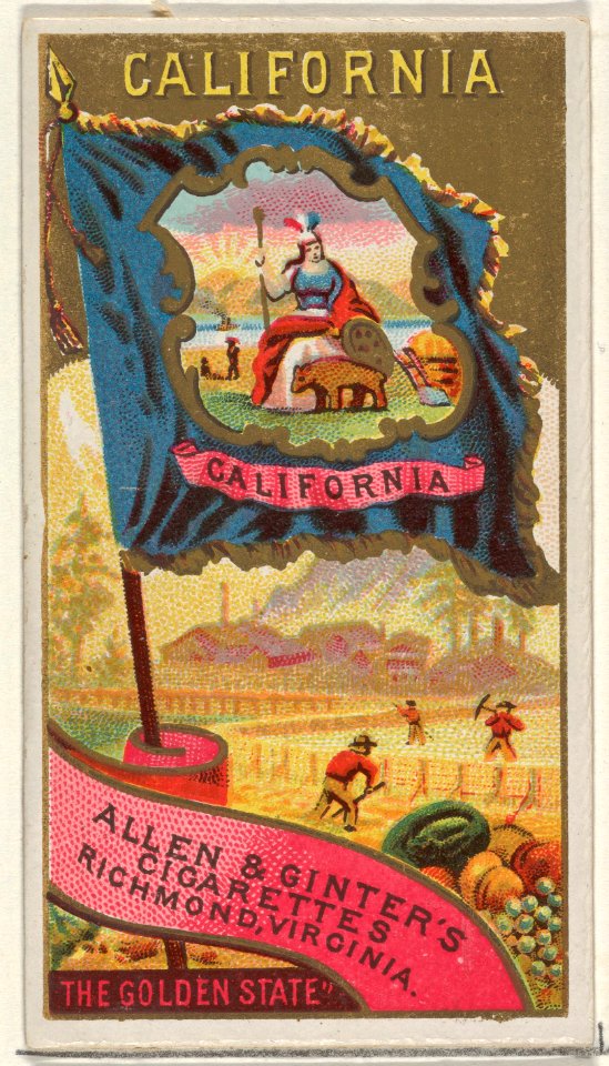 California, from Flags of the States and Territories (N11) for Allen & Ginter Cigarettes Brands MET DP834507