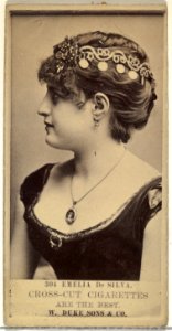 Card Number 304, Emilia de Silva, from the Actors and Actresses series (N145-3) issued by Duke Sons & Co. to promote Cross Cut Cigarettes MET DP839736