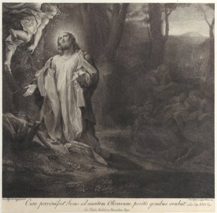 Christ on the Mount of Olives, with an angel at upper left Met DP885709