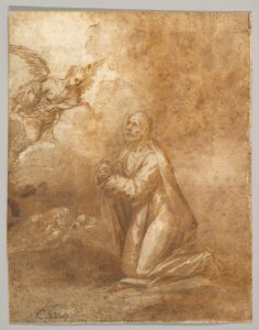 Christ on the Mount of Olives (recto); Study of a Cypress (verso) MET DP826904