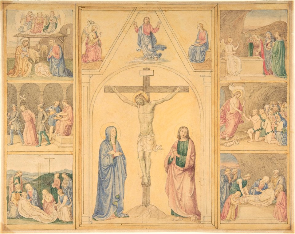 Christ on the Cross with Six Scenes from the Life of Christ MET DP804038