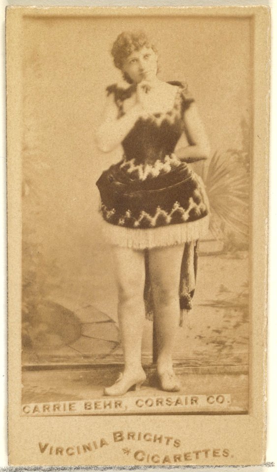 Carrie Behr, Corsair Co., from the Actors and Actresses series (N45, Type 1) for Virginia Brights Cigarettes MET DP829332