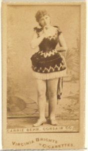 Carrie Behr, Corsair Co., from the Actors and Actresses series (N45, Type 1) for Virginia Brights Cigarettes MET DP829332