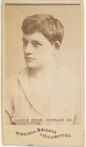 Carrie Behr, Corsair Co., from the Actors and Actresses series (N45, Type 6) for Virginia Brights Cigarettes MET DP831227