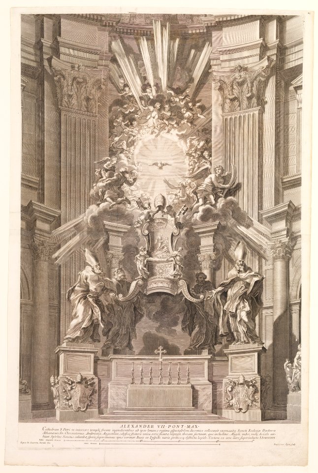 Cathedram S. Petri in interiore templi fronte...Plate 41 from the Album 'Basilica di S. Pietro in Vaticano' MET DP273760
