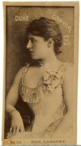 Card Number 33, Mrs. Langtry, from the Actors and Actresses series (N145-6) issued by Duke Sons & Co. to promote Duke Cigarettes MET DP840282