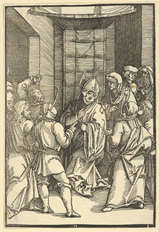 Christ before Caiaphas, from Speculum passionis domini nostri Ihesu Christi MET DP848949