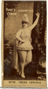 Card Number 76, Irene Verona, from the Actors and Actresses series (N145-4) issued by Duke Sons & Co. to promote Cameo Cigarettes MET DP840027