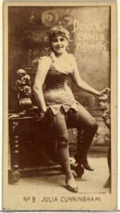 Card Number 8, Julia Cunningham, from the Actors and Actresses series (N145-4) issued by Duke Sons & Co. to promote Cameo Cigarettes MET DP839919