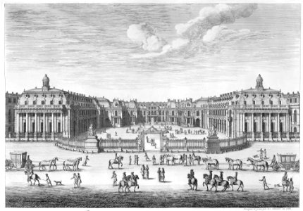 Château de Versailles seen from the forecourt, from Chalcographie du Louvre, Vol. 22 MET MM79300
