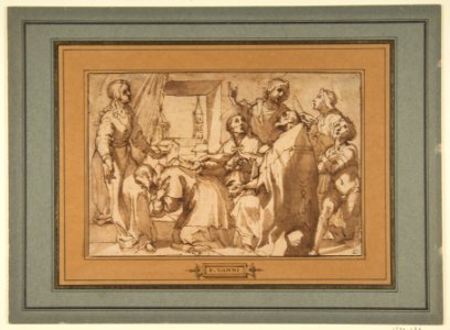 Cardinal Paolo Sfondrato Kneeling Before Saint Cecilia, Accompanied by other Saints MET DP812201