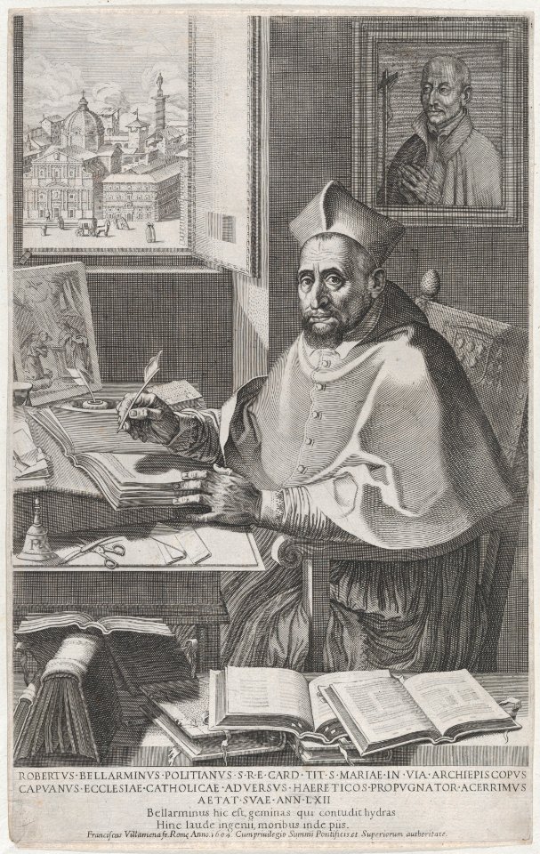 Cardinal Roberto Bellarmino at his desk, writing MET DP875073