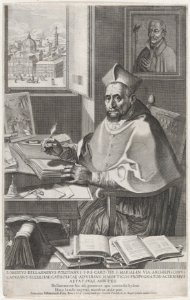 Cardinal Roberto Bellarmino at his desk, writing MET DP875073