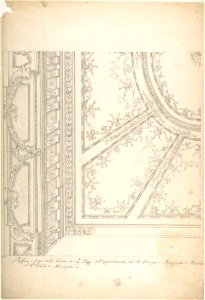 Clean Copy Presentation Draft- One Quarter of a Design for a Ceiling of a Room (recto); Scales and Construction Lines for Another Design (verso) MET DP801432