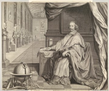 Cardinal Jules Mazarin Seated Within the Gallery of his Palace MET DP833000