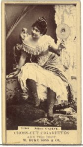 Card Number 736, Miss Cody, from the Actors and Actresses series (N145-3) issued by Duke Sons & Co. to promote Cross Cut Cigarettes MET DP839721
