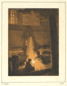 Children Holding a Candle in a Church MET DP853612