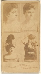 Clara Davenport- Marion Blanchard- Maud Waldemere, Corsair Co.- Laura Curtis, Corsair Co., from the Actors and Actresses series (N45, Type 4) for Virginia Brights Cigarettes MET DP831172