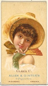 Clara C., from World's Beauties, Series 2 (N27) for Allen & Ginter Cigarettes MET DP838128
