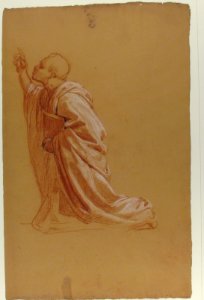 Cleric (lower register; study for wall paintings in the Chapel of Saint Remi, Sainte-Clotilde, Paris, 1858) MET 1989.122.27