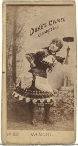 Card Number 67, Miss Vanoni, from the Actors and Actresses series (N145-4) issued by Duke Sons & Co. to promote Cameo Cigarettes MET DP840020