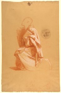 Cleric (lower register; study for wall paintings in the Chapel of Saint Remi, Sainte-Clotilde, Paris, 1858) MET DP812057