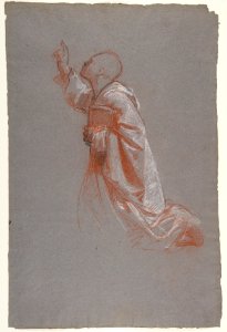 Cleric (lower register; study for wall paintings in the Chapel of Saint Remi, Sainte-Clotilde, Paris, 1858) MET DP812058