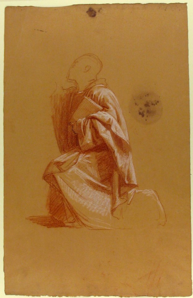 Cleric (lower register; study for wall paintings in the Chapel of Saint Remi, Sainte-Clotilde, Paris, 1858) MET 1989.122.26