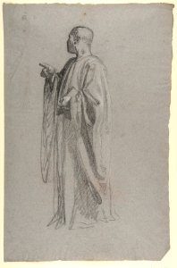 Cleric (lower register; study for wall paintings in the Chapel of Saint Remi, Sainte-Clotilde, Paris, 1858) MET DP812066