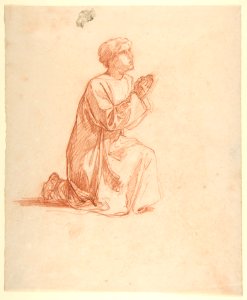 Cleric (lower register; study for wall paintings in the Chapel of Saint Remi, Sainte-Clotilde, Paris, 1858) MET DP812071