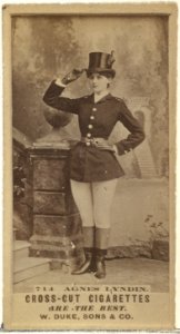 Card Number 714, Agnes Lyndin, from the Actors and Actresses series (N145-3) issued by Duke Sons & Co. to promote Cross Cut Cigarettes MET DP839792